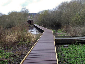 New recycled plastic boardwalk at Severn Farm Pond Nature Reserve