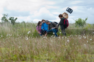 Family visiting the Westhay Nature Reserve, Somerset Levels copyright Paul Harris/2020VISION