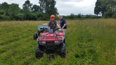 Harvesting meadow seed at Ty Brith Nature Reserve