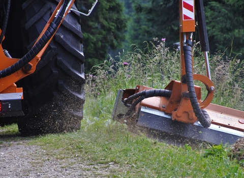Road verge being cut by tractor & flail; image by pasja1000 on Pixabay