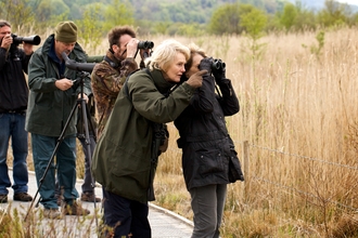 Birdwatchers at Cors Dyfi