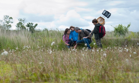 Family visiting the Westhay Nature Reserve, Somerset Levels copyright Paul Harris/2020VISION