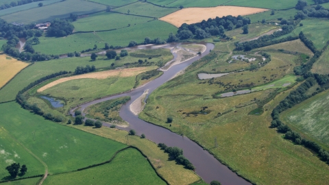 Dolydd Hafren from the air copyright Brayton Holt