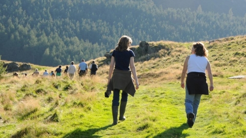 Walkers at Gilfach Nature Reserve copyright Radnorshire Wildlife Trust