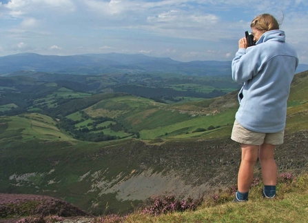 Judi Stretton at Glaslyn Nature Reserve viewpoint