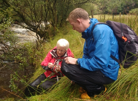 Botanical survey volunteers on the riverside