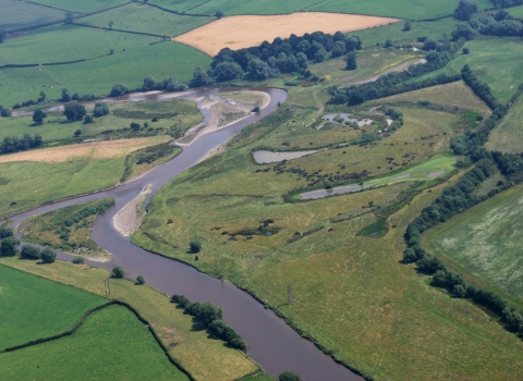 Dolydd Hafren from the air copyright Brayton Holt