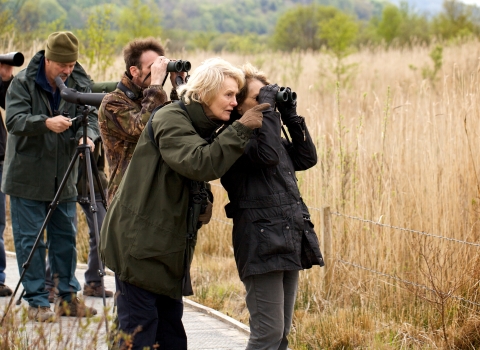 Birdwatchers at Cors Dyfi